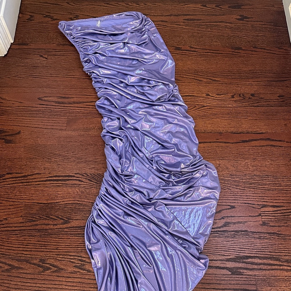 Shimmering Purple Ruched Dress